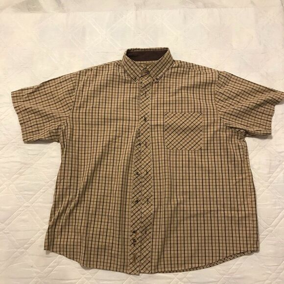 C E Schmidt work wear brown button up‎ shirt XXL - Picture 1 of 5